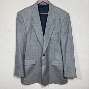 Fioravanti Soft Blazer Jacket Sport Coat 42 Houndstooth Check USA 2 Button Vtg